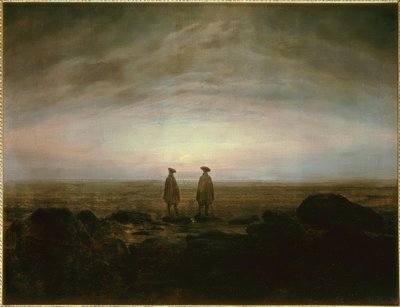 Two Men by the Sea at Moonrise by Caspar David Friedrich